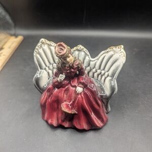 Vtg Figurine Victorian Lady Thames Japan Sofa Porcelain Burg.Dress With Umbrella